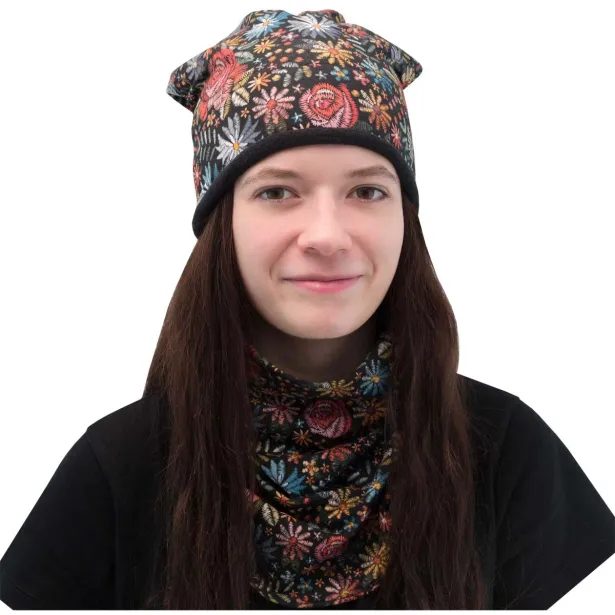 ESITO Zimní čepice spadená Katya - černá