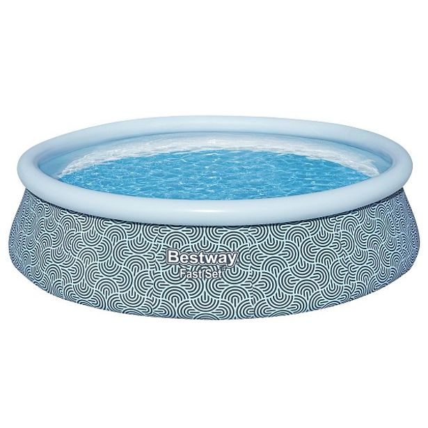 Nadzemní bazén kruhový Fast Set, kartušová filtrace, schůdky, plachta, průměr 4,57m, výška 1,07m