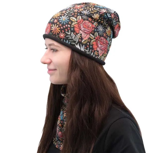 ESITO Zimní čepice spadená Katya - černá