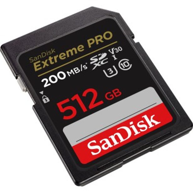 SanDisk Extreme PRO 512 GB SDXC Memory Card 200 MB/s and 140 MB/s, UHS-I, Class 10, U3, V30