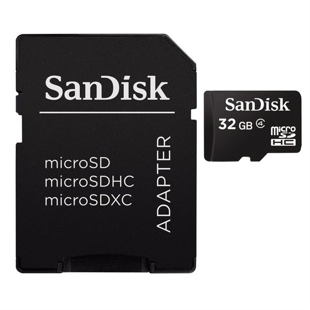 SanDisk microSDHC 32 GB Class 4 Memory Card + SD adaptér