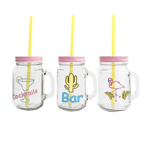 TORO SKLENICE "MASON" S VÍČKEM A BRČKEM, 450ML, LÉTO_hamashop