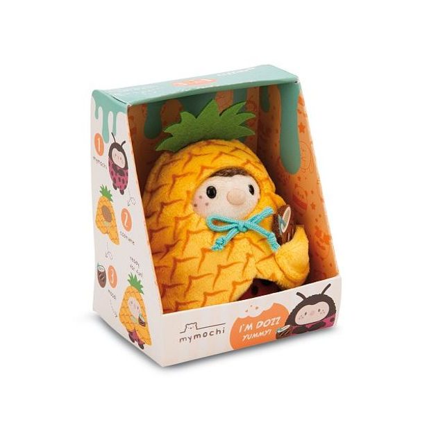 NICI NICI plyš MyMochi Beruška Dozz 8 cm v kostýmu ananas s kokosem,set dárkové bal.
