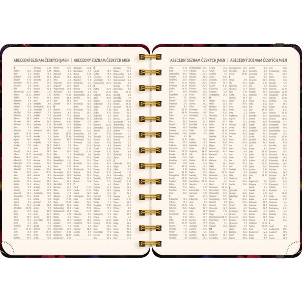 NOTIQUE Spirálový 18měsíční diář Petito – Rudé květy 2026/2027, 13 x 18 cm