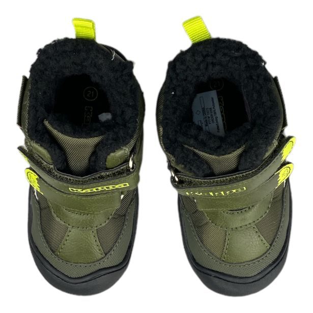 Kappa dětské zimní boty s kožíškem a dinosaurem zelené