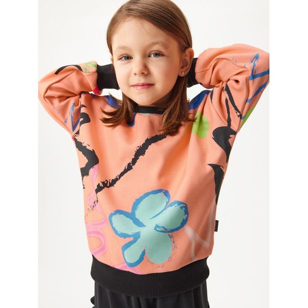 Unuo, Dětská bavlněná mikina, Meruňková, Fantazie