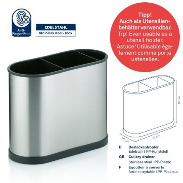 KELA Příborník BENITO nerez 22x10x18 cm KL-11668