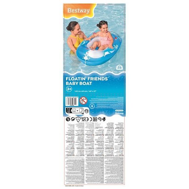 Nafukovací člun s lanem - mix (červená, zelená), 102x69cm