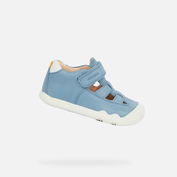 Světle modré chlapecké barefoot tenisky pro první kroky Geox Steppieup