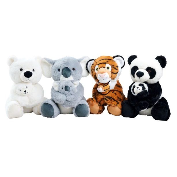 Panda, Koala, Tygr, Lední medvěď plyšový sedící 28 cm, 4 druhy