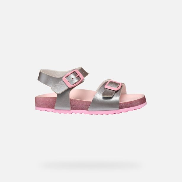 Stříbrné dívčí sandály Geox Adriel Girl