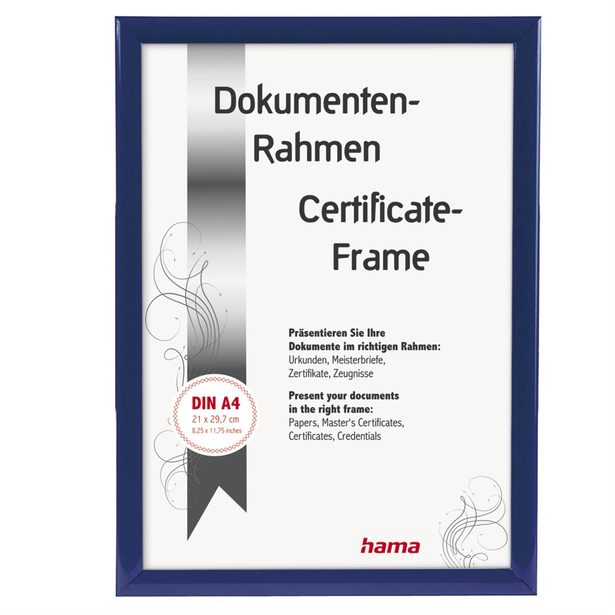 Hama rámeček plastový MADRID, modrý, 21x29,7 cm (formát A4)