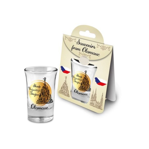 panák 35ml, OLOMOUC SLOUP NEJSVĚTĚJŠÍ TROJICE, DB, sklo