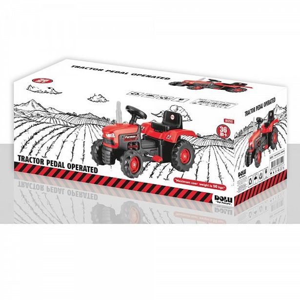 Velký šlapací traktor,červený