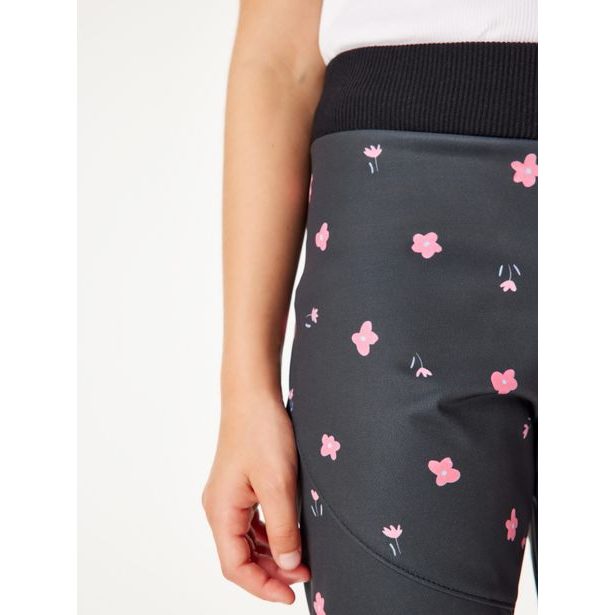 Unuo, Dětské softshellové kalhoty s fleecem pružné Sporty, Květiny
