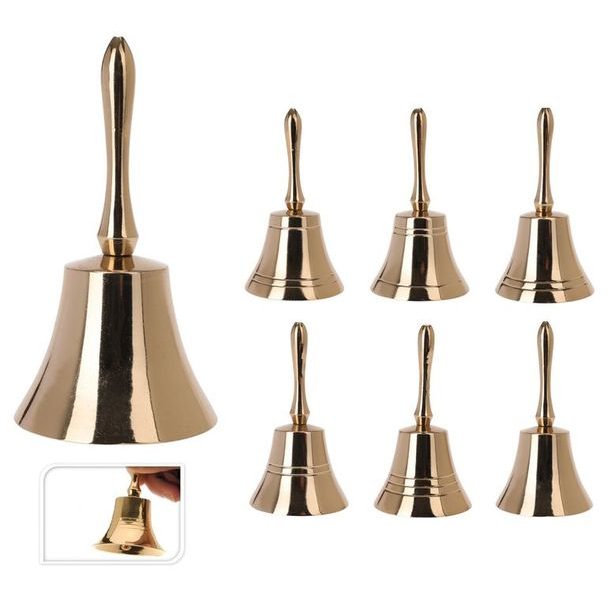 zvonek 11cm, zlatý, kov
