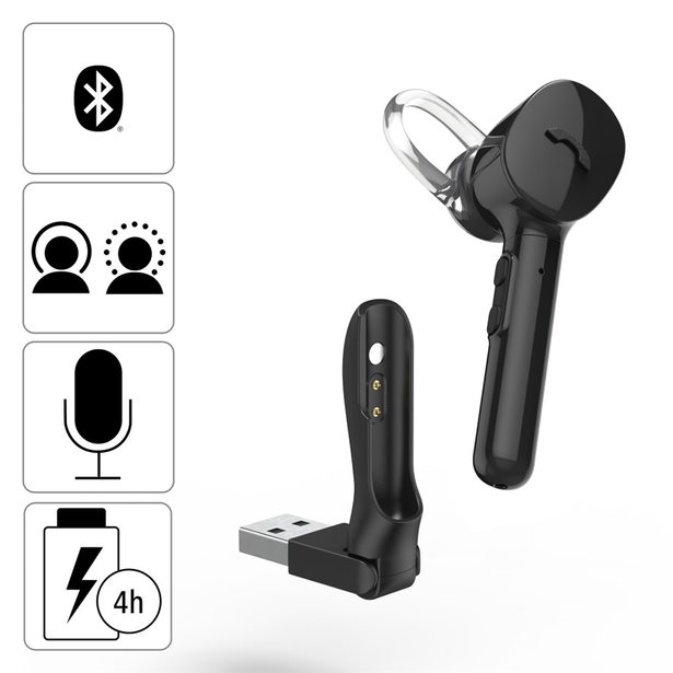 Hama MyVoice1300, Bluetooth headset mono, pro 2 zařízení, Siri, Google Ass., nabíjecí stanice