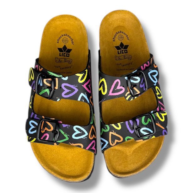 Dívčí pantofle LICO Bioline Heart schwarz