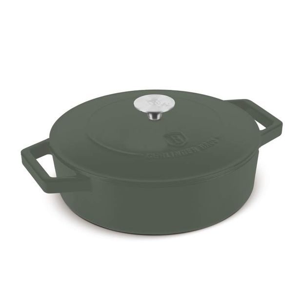 BERLINGERHAUS Pánev hluboká se smaltovaným povrchem a poklicí 26 cm litinová Matte Green Collection BH-6262