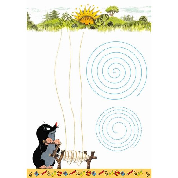 Stíratelný sešit "Procvičuj si (před)školáku" + stíratelný popisovač- Krtek