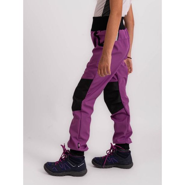 Unuo, Dětské softshellové kalhoty s fleecem Street Strong, Ostružinová