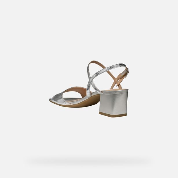 Stříbrné dámské sandály Geox New Eraklia 50