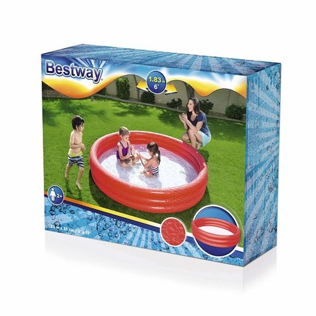 Bestway Nafukovací bazének červený, modrý, průměr 183 cm, výška 33cm