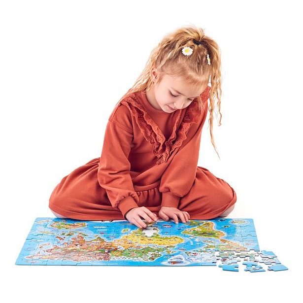 Puzzle - Mapa světa, 160 ks – CZ