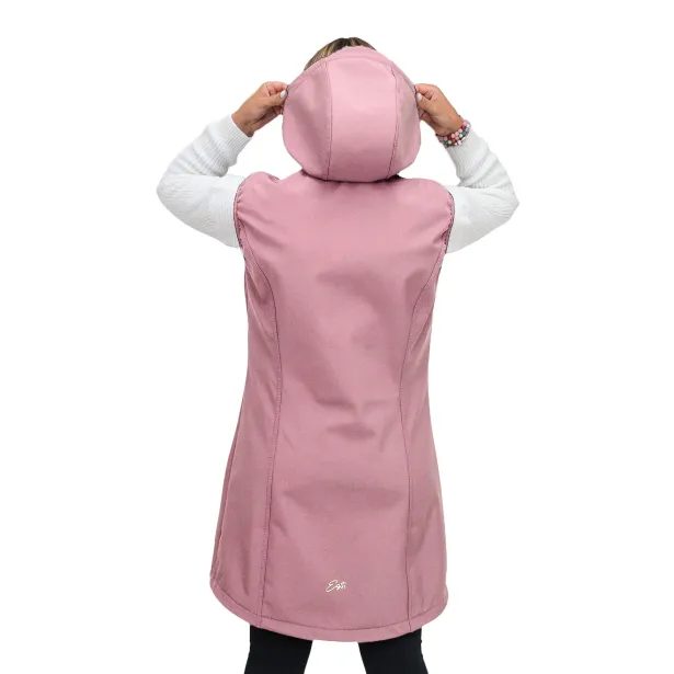 ESITO Dámská dlouhá softshellová vesta Shell pink - růžová
