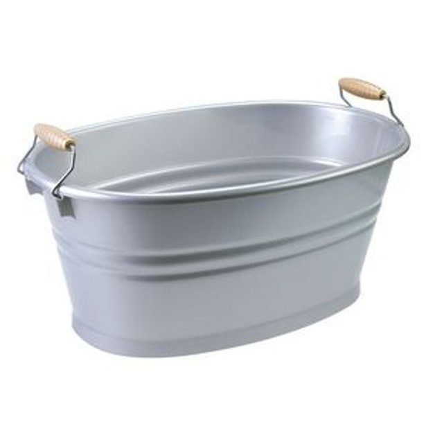 škopek 12l NOSTALGIA ovál, stříbrné, 44x29x18cm Tontarelli, plast