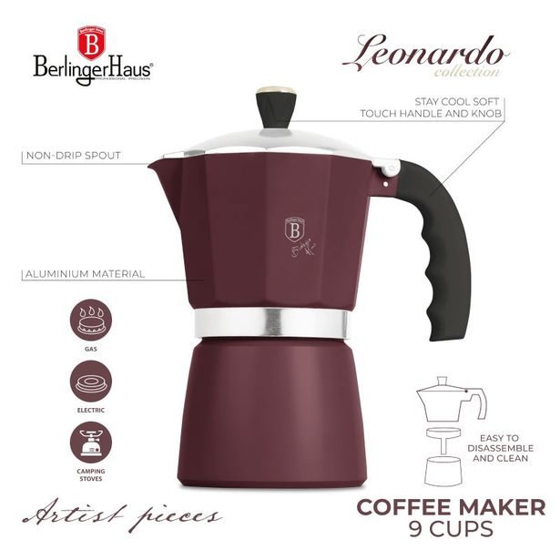 BERLINGERHAUS Konvice na espresso 9 šálků Leonardo Collection BH-8567