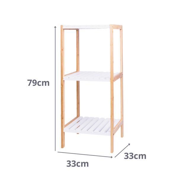 HOMESTYLING Policový regál do koupelny dřevěný 79 cm KO-784200930