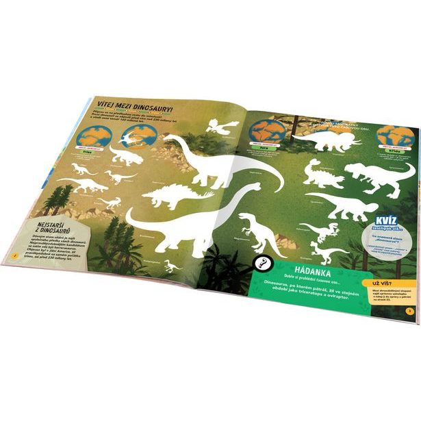 MISE DINOSAUŘI – Pátrej a lušti se samolepkami