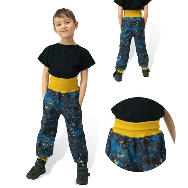 ESITO Rostoucí softshellové kalhoty Galaxie - modrá / 92