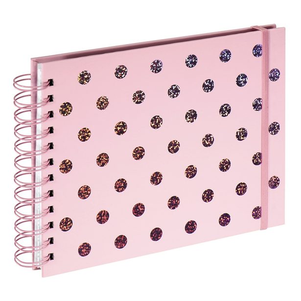 Hama album klasické spirálové TWINKLE 24x17 cm, 50 stran, růžová, bílé listy