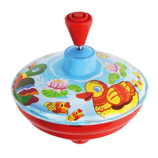 Káča hrájící, kovová s kačenkami, průměr 13 cm, CZ