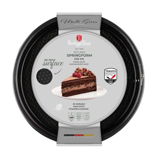 BERLINGERHAUS Forma na dort s nepřilnavým povrchem 2v1 Matte Green Collection BH-7936