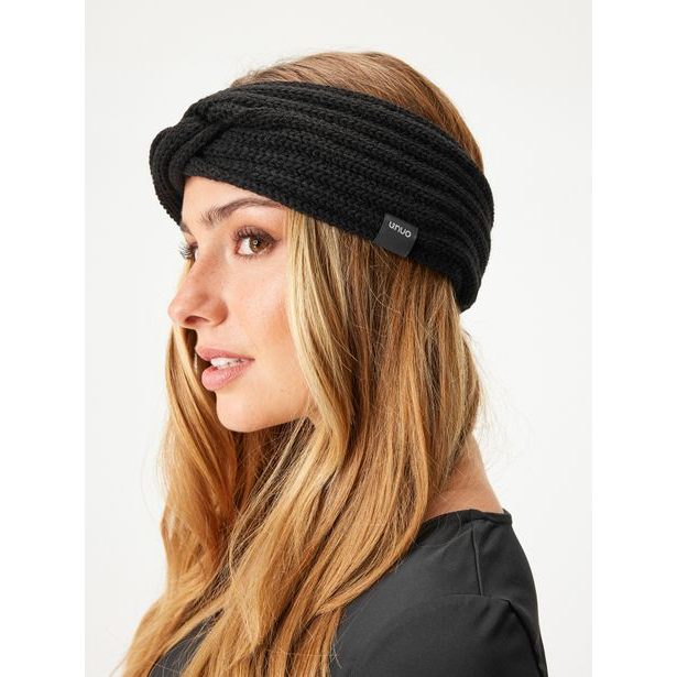 Unuo Čelenka pletená Twist, Černá