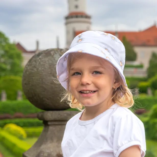 ESITO Dětský klobouk Kopretina - bílá