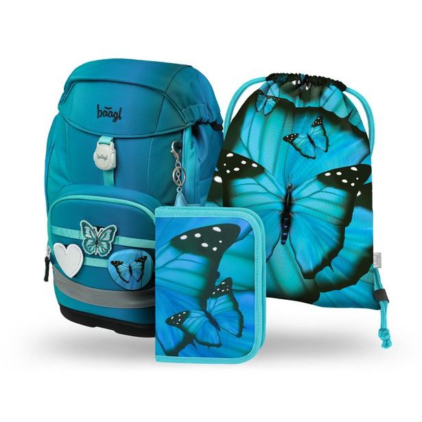 BAAGL SET 3 Airy Plus Butterfly: batoh, penál, sáček