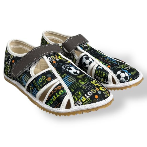Dětské barefoot bačkory Jonap - Černý fotbal