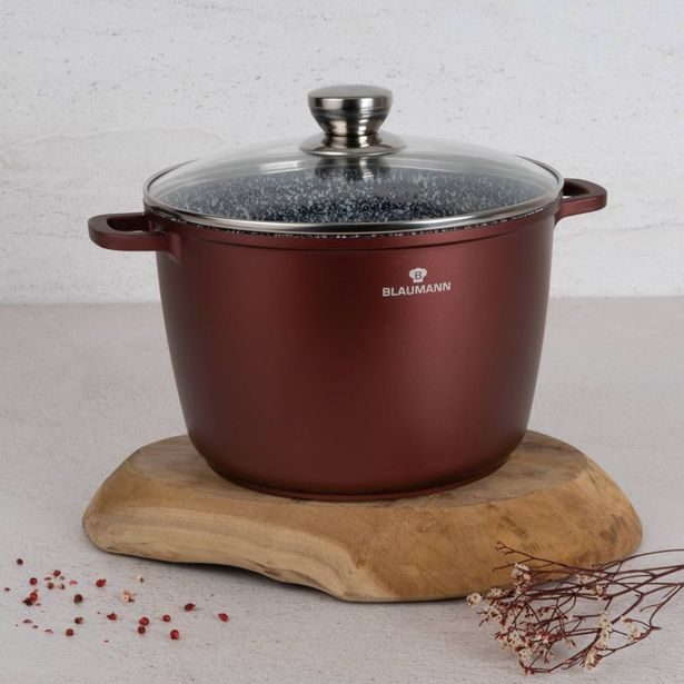 BLAUMANN Hrnec s keramickým povrchem a poklicí 24 cm Cera Stone Collection BL-4087