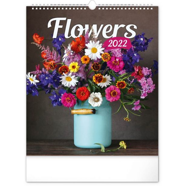 Nástěnný kalendář Květiny 2022, 30 × 34 cm Baagl