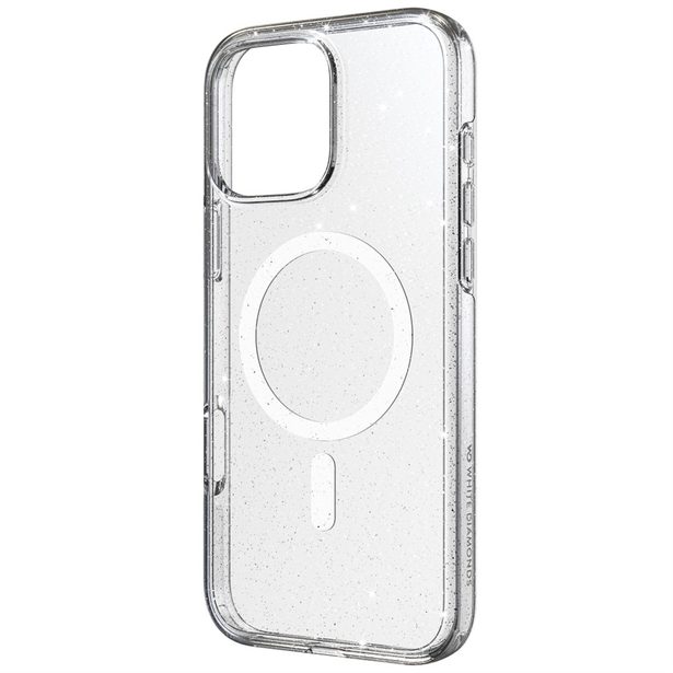 White Diamonds Mag Glitter, kryt pro Apple iPhone 16 Pro Max, magnetický, průhledný s třpytkami