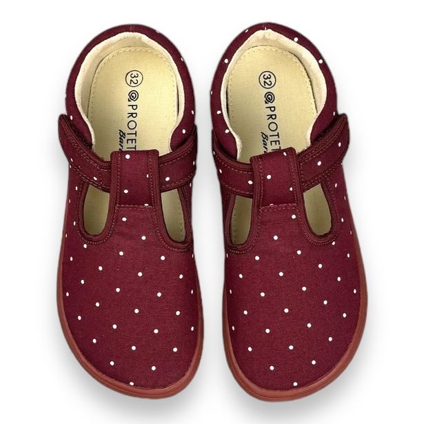 Dětská BAREFOOT domácí obuv/letní plátěnky Protetika - Kirby Bordo