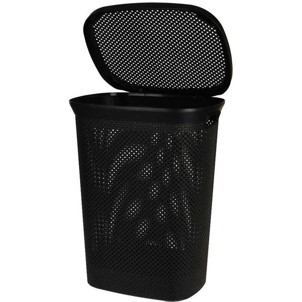 EXCELLENT HOUSEWARE Koš na prádlo s víkem plast 60 l černá KO-027100100
