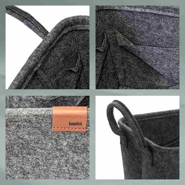 KELA Koš Fay 35x25 cm filc tmavě šedá KL-24463