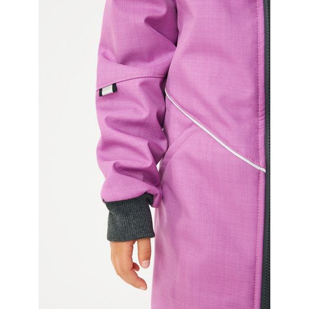 Unuo, Dětská softshellová bunda s beránkem, Fialová