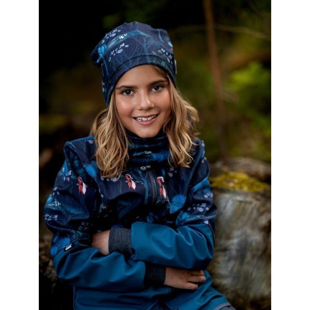 Unuo, Dívčí softshellový kabát s fleecem Street, Kobaltová, Čarovná liška