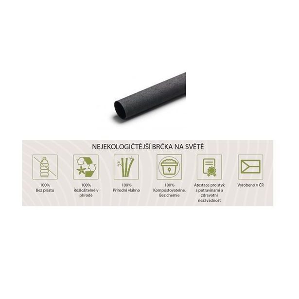 brčko d 6mm, 21cm, 60ks, CHARCOAL BLACK, ECO 100%rec.